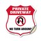 Signmission Private Driveway Shield Sign No Turn Aro, 12 Inch X 12 Inch, Vinyl Decal SHI-D-12-435 - alternate 1