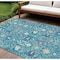 Homeroots 10' X 14' Teal Blue Purple And Ivory Oriental Washable Indoor Outdoor Area Rug 598081 - alternate 1