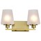 Nuvo Lune, 2 Light Vanity, Vintage Brass Finish, Etched White Glass 60/8232 - alternate 6