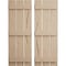 Ekena Millwork Rustic Three Board Spaced Board-n-Batten Hand Hewn Faux Wood Shutters, 17 1/2W x 72H, PR SHUBSS17X72HHPR - alternate 1