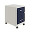 Space Solutions 14.25 in W 2 Drawer Mobile Vertical File Cabinet W/ Accessory Drawer, Pearl White / Navy 25940 - alternate 1