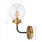 Jonathan Y Caleb 6" 1-Light Contemporary Transitional Iron/Glass LED Vanity Light, Brass Gold/Black JYL9009A - alternate 4