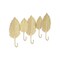 Homeroots 18in Golden Aluminum Leaf Five Hook Wall Mount Coat Rack 571649 - alternate 8