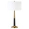 Homeroots 29" Black and Gold Metal Table Lamp With White Drum Shade 524438 - alternate 1