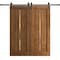 Sartodoors Modern Double Barn Door 36 x 96 inches, Ego 5014 Cognac Oak Veneer, 13FT Rail Track Set, Solid Pa EGO5014DB-DKO-3696 - alternate 1
