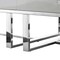 Homeroots 47" Light Gray And Silver Metallic Stainless Steel Coffee Table With Two Drawers 543869 - alternate 7