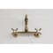 Kingston Brass Two-Handle Wall Mount Bridge Kitchen Faucet, Antique Brass KS3253AX - alternate 5