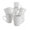 Elama Amie 8 Piece 12 Ounce Porcelain Mug Set in White EL-AMIE - alternate 1