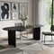 Homeroots 67" Black Solid Wood Double Pedestal Base Oval Dining Table 721141 - alternate 3