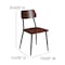 Flash Furniture Lincoln Industrial Dining Chair with Gunmetal Steel Frame and Rustic Wood Seat, PK2 2-XU-DG-60725-GG - alternate 9