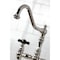 Kingston Brass Bridge Kitchen Faucet with Brass Sprayer, Polished Nickel KS3276PKXBS - alternate 5
