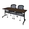 Regency Kobe Flip-Top Privacy Nesting Table W/ 2 Cadence Nest Chairs, 72 in W, 24 in L, Neo Walnut MKFTM7224NW23BK - alternate 1