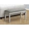 Monarch Specialties Bench, 41'' Rectangular, Entryway, Upholstered, Wood, Grey Solid Wood, Grey Fabric, Transitional I 1257 - alternate 2