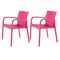 Homeroots Set of Two Fuchsia Heavy Duty Plastic Outdoor Stacking Dining Chairs, 2PK 565200 - alternate 1