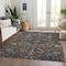 Homeroots 5' X 8' Navy Blue Brown And Red Floral Washable Indoor Outdoor Area Rug 603426 - alternate 8