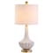 Jonathan Y Parker 21.5" Contemporary Traditional Ceramic/Metal Gourd LED Table Lamp, Brass/White JYL1030A - alternate 1