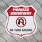 Signmission Private Driveway Shield Sign No Turn Aro, 6 inch X 6 inch, Plastic Sign, 2PK SHI-P-2PACK-6-435 - alternate 4