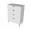 Homeroots 30" White And Natural Wood Four Drawer Dresser 552257 - alternate 6
