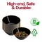 Smarty Had A Party 6 oz. Black with Gold Rim Organic Round Disposable Plastic Dessert Bowls (120 Bowls), 120PK 936-BG-CASE - alternate 10