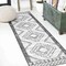 Jonathan Y Marokko Diamond Tribal Medallion Ivory/Black 2 ft. x 8 ft. Indoor/Outdoor Runner Rug SMB127E-28 - alternate 1