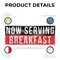 Signmission Now Serving Breakfast, 18 Inch x 48 Inch, Vinyl Banner B-30764 - alternate 4