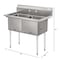 Koolmore 42 in. 18-Gauge 2-Compartment Commercial Sink with Backsplash, Bowl Dimensions 18''x18''x14'' KM-SB181814-N3 - alternate 8