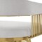 Homeroots 26" Silver and Gold Fabric and Stainless Steel Low Back Counter Height Swivel Bar Chair 569150 - alternate 8