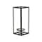 Homeroots 13" Black And Clear Metal And Glass Tabletop Candle Holder 634811 - alternate 7