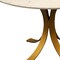 Homeroots 48" Ivory And Brass Rounded Marble And Iron Pedestal Base Dining Table 488682 - alternate 5