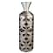 Homeroots 22" Brown and Silver Geometric Cylinder Polyresin Floor Vase 468954 - alternate 1