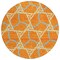 Homeroots 8' Orange And Blue Round Geometric Washable Indoor Outdoor Area Rug 613514 - alternate 6