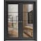 Sartodoors Sliding Double Pocket Door Clear Glass, Lucia 2466 Matte Black and Aluminum Strips, Kit Trims Rail LUCIA2466DP-BLK-72 x 96 (2* 36x96) - alternate 1