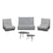 Deko Living 5 Piece Gray Outdoor Compressed Foam Loveseat Sofa Chairs and Table Set COP30019 - alternate 1