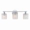 Jonathan Y Spaulding Vintage 22 in. 3-Light Iron/Chevron Pattern Glass Farmhouse Cottage LED Vanity Light, Chrom JYL3550A - alternate 1