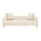 Homeroots 90" Ivory Velvet Sofa And Toss Pillows With Gold Legs 489538 - alternate 8