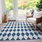 Homeroots 9' X 12' Navy Blue And Ivory Geometric Washable Indoor Outdoor Area Rug 577071 - alternate 9