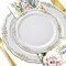 Smarty Had A Party 10" White with Gold Vintage Rim Round Disposable Plastic Dinner Plates (120 Plates), 120PK 860G-CASE - alternate 9