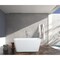 Kingston Brass 47" Acrylic Rectangular Double Ended Freestanding Tub with Drain and Integrated Seat, Glossy White VTSQ473026S - alternate 4