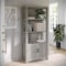 Martha Stewart Hutton Four Tier Shaker Style Bookcase with Storage Cabinet in Gray Washed Wood with Oil Rubbed Bronze Hardware ZG-053-GY-BK-MS - alternate 1