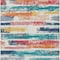 Homeroots 8' X 10' Ivory Teal Blue Orange And Red Striped Washable Indoor Outdoor Area Rug 616655 - alternate 7