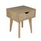 Homeroots 18" Natural Solid Manufactured Wood and Wood One Drawer Nightstand 489238 - alternate 1