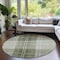 Homeroots 8' Artichoke Green Brown And Ivory Round Plaid Washable Indoor Outdoor Area Rug 596305 - alternate 8