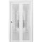 Sartodoors Sliding Closet Bi-fold Doors, Felicia 3312 White Silk with Frosted Glass, Sturdy Tracks Moldings T FELICIA3312BF-WS-64 x 84 (2* 32x84) - alternate 1