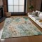 Homeroots 8' X 10' Teal Blue And Green Floral Washable Indoor Outdoor Area Rug 583145 - alternate 7