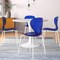 Leisuremod Modern Oyster Transparent Side Dining Side Chair with White Base in Transparent Blue OCW-17TBU - alternate 8