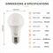 Euri Lighting A19 LED Bulbs, 9W, 810 lm, 60W Eq., 4000K, E26, Dimmable, CEC/JA8, UL, 2PK EA19-9W5040CEC-2 - alternate 4