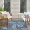 Homeroots 4' X 6' Navy Blue Sky Blue And Ivory Palm Leaf Indoor Outdoor Area Rug 552516 - alternate 7