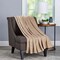 Lavish Home Velvet Throw Oversized Microfiber Velvet Solid Polyester Throw Blanket Machine Washable, Tan 66-THROW005 - alternate 1