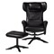 Baxton Studio Elwood Modern Black Faux Leather 2-Piece Lounge Chair and Footrest Set 251-14141-ZORO - alternate 9