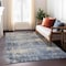 Homeroots 5' X 8' Denim Blue And Tan Abstract Washable Indoor Outdoor Area Rug 606141 - alternate 7